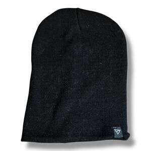Chillmeister Black Gray Color Block Foldable Beanie – One Size